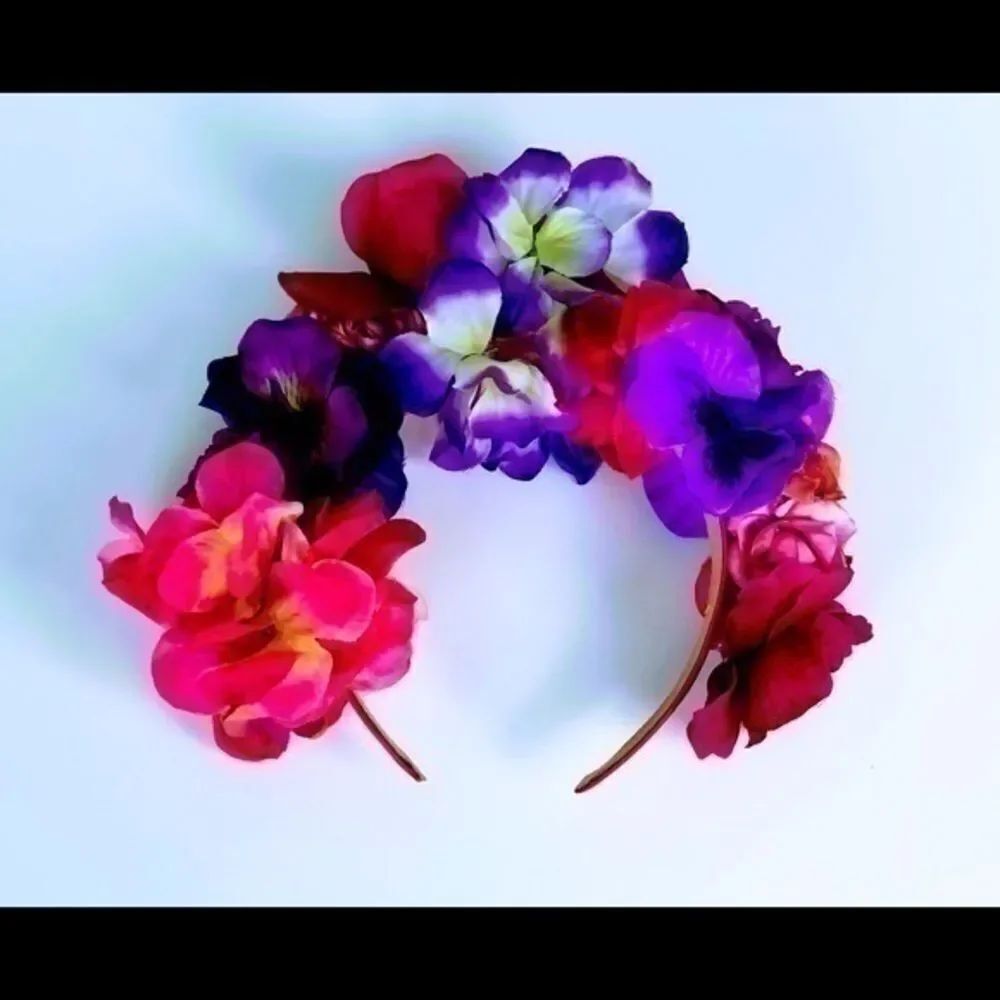 Stunning Handmade Pink & Purple Flower Crown.